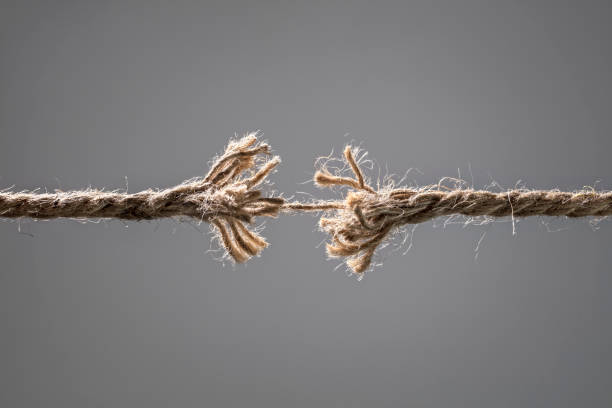 Frayed rope representing stress