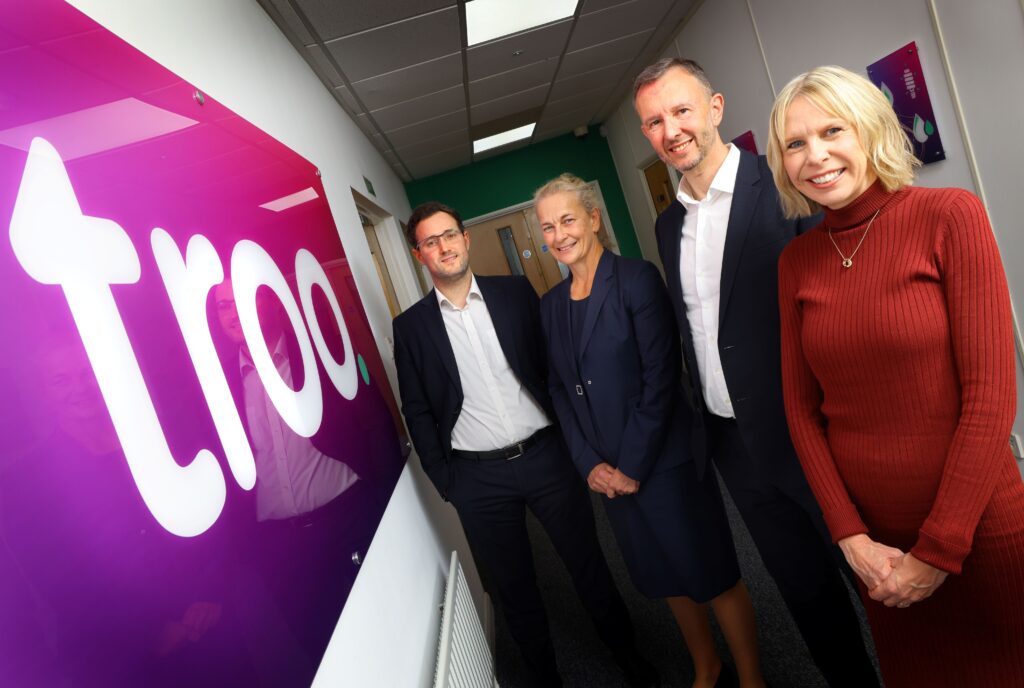 Pictured from left to right; Ayden De Beer, Financial Controller at Troo, Jane Siddle, Senior Investment Executive at NEL Fund Managers, Andrew Richardson, CEO of Troo & Sarah Newbould, Senior Investment Manager at British Business Bank