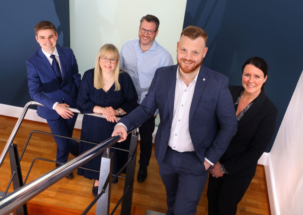 Pictured from left to right: Joe Vera-Sanso, Executive, Corporate Finance at Clive Owen LLP, Sophie Ayre, Corporate Associate Solicitor at Swinburne Maddison LLP, Craig Malarkey, Partner at Swinburne Maddison LLP, Michael Dobson, Founder and Managing Director at Sapphire HR and Susan Snowdon, Investment Executive at NEL Fund Managers.